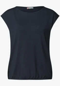 Shirt met hangende schouders en boothals