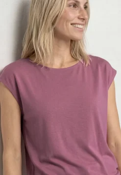 Shirt met hangende schouders en boothals