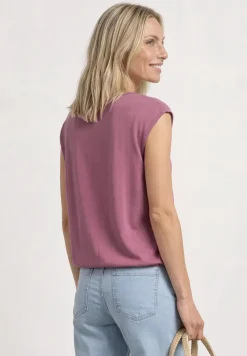 Shirt met hangende schouders en boothals