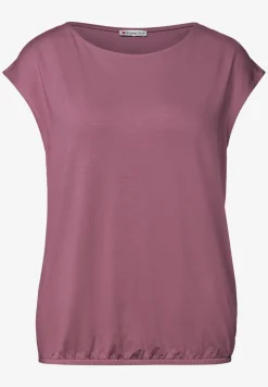 Shirt met hangende schouders en boothals