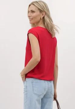 Shirt met hangende schouders en boothals