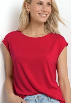 Shirt met hangende schouders en boothals