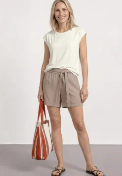 Shirt met hangende schouders en boothals
