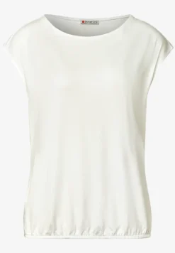Shirt met hangende schouders en boothals
