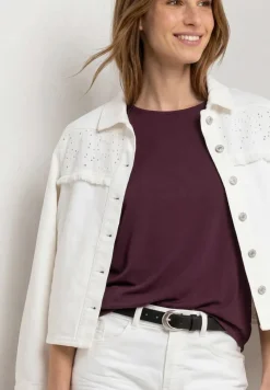 Shirt met hangende schouders en boothals