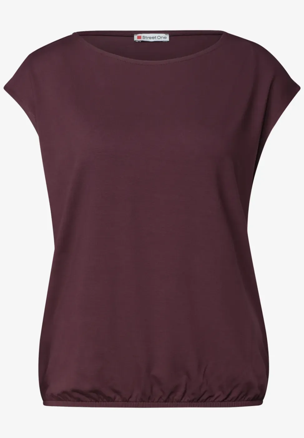 Shirt met hangende schouders en boothals