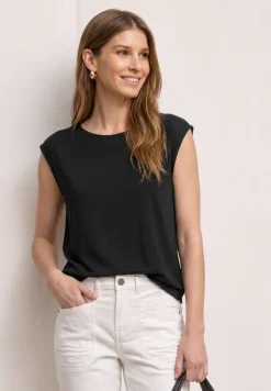 Shirt met hangende schouders en boothals