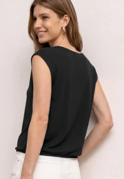 Shirt met hangende schouders en boothals