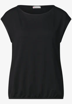 Shirt met hangende schouders en boothals