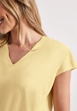 Shirt met hangende schouders en V-hals