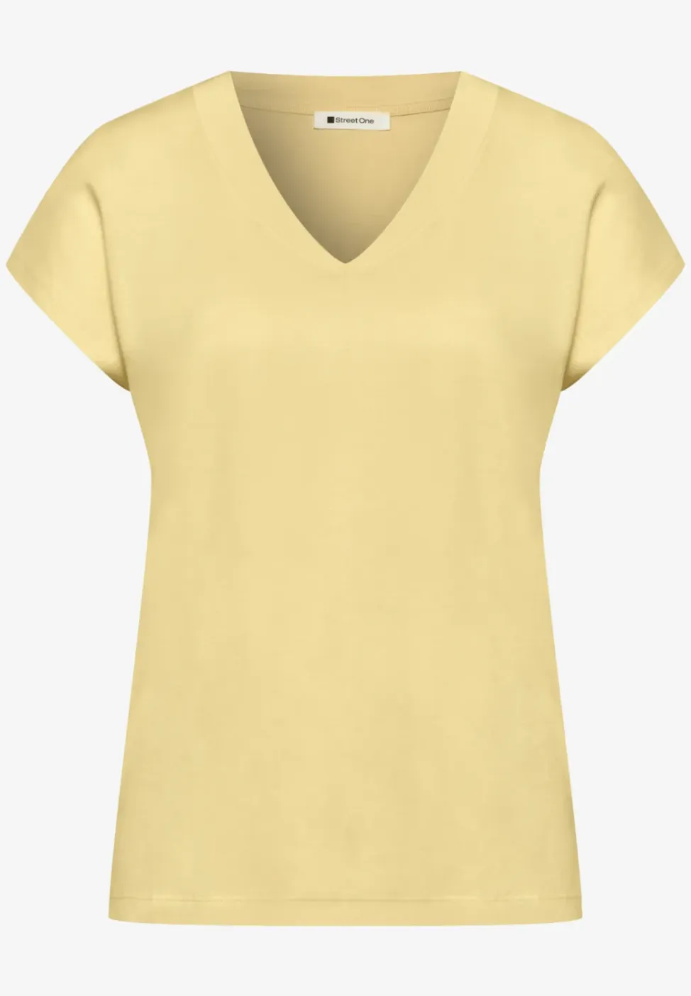Shirt met hangende schouders en V-hals