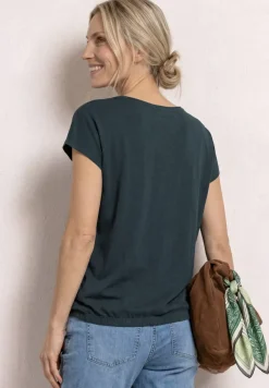 Shirt met hangende schouders en watervalvoorkant