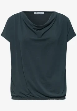 Shirt met hangende schouders en watervalvoorkant