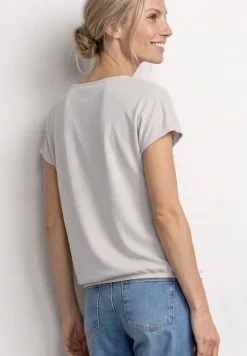 Shirt met hangende schouders en watervalvoorkant