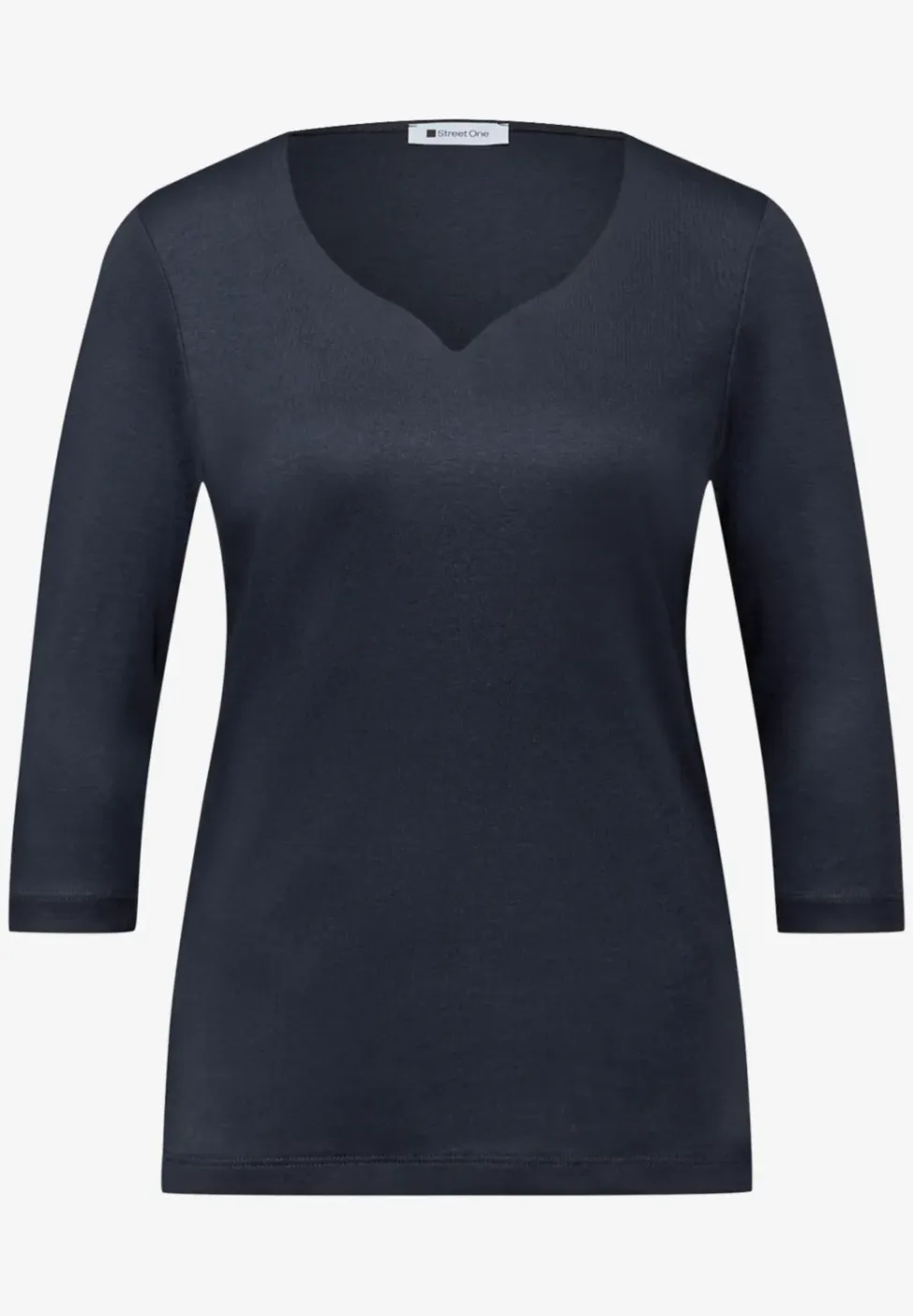 Shirt met hartvormige halslijn