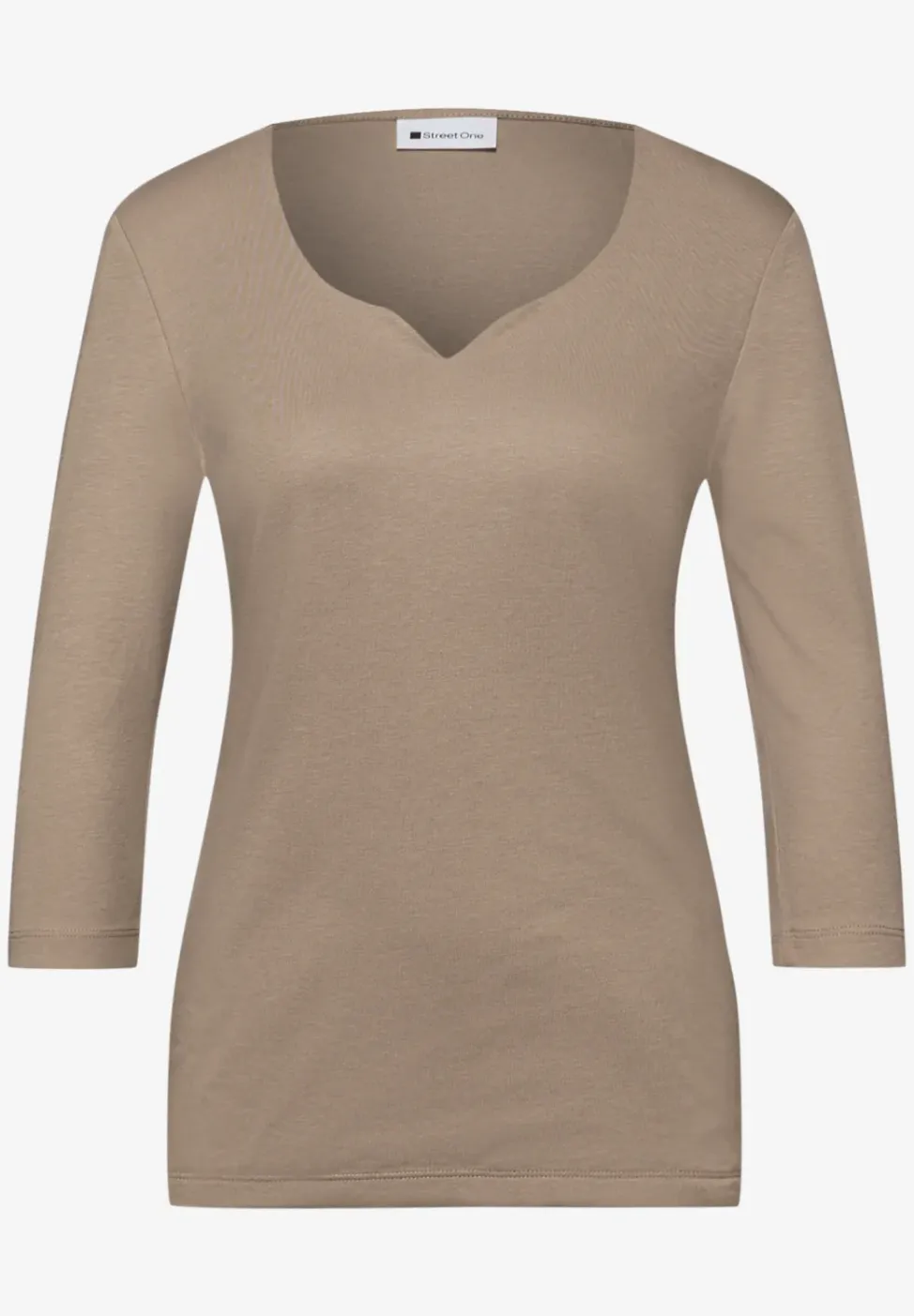 Shirt met hartvormige halslijn