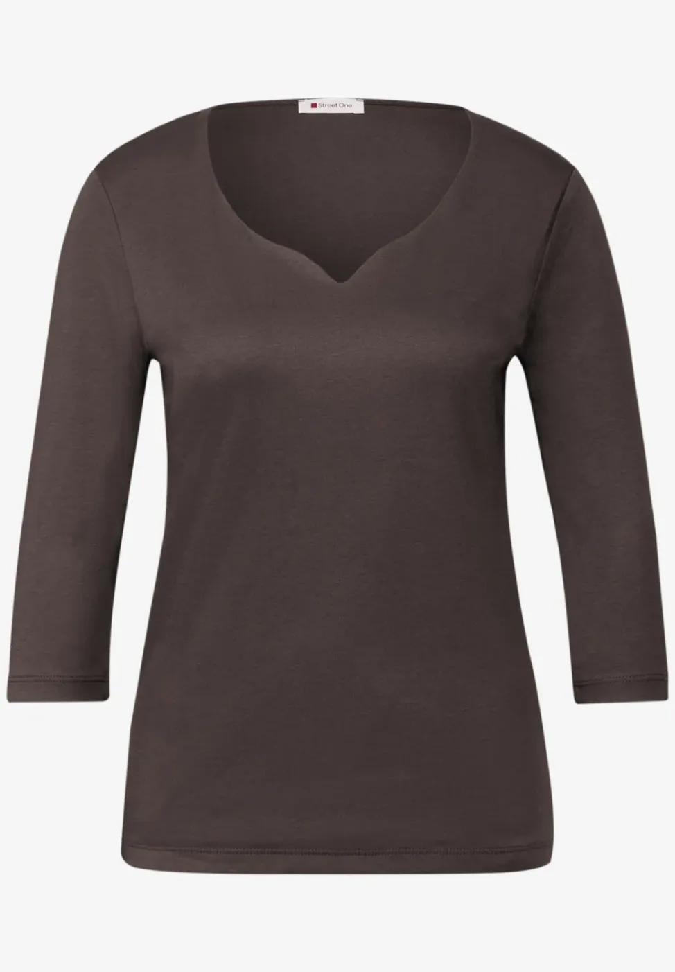 Shirt met hartvormige halslijn