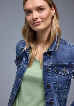 Shirt met hartvormige halslijn