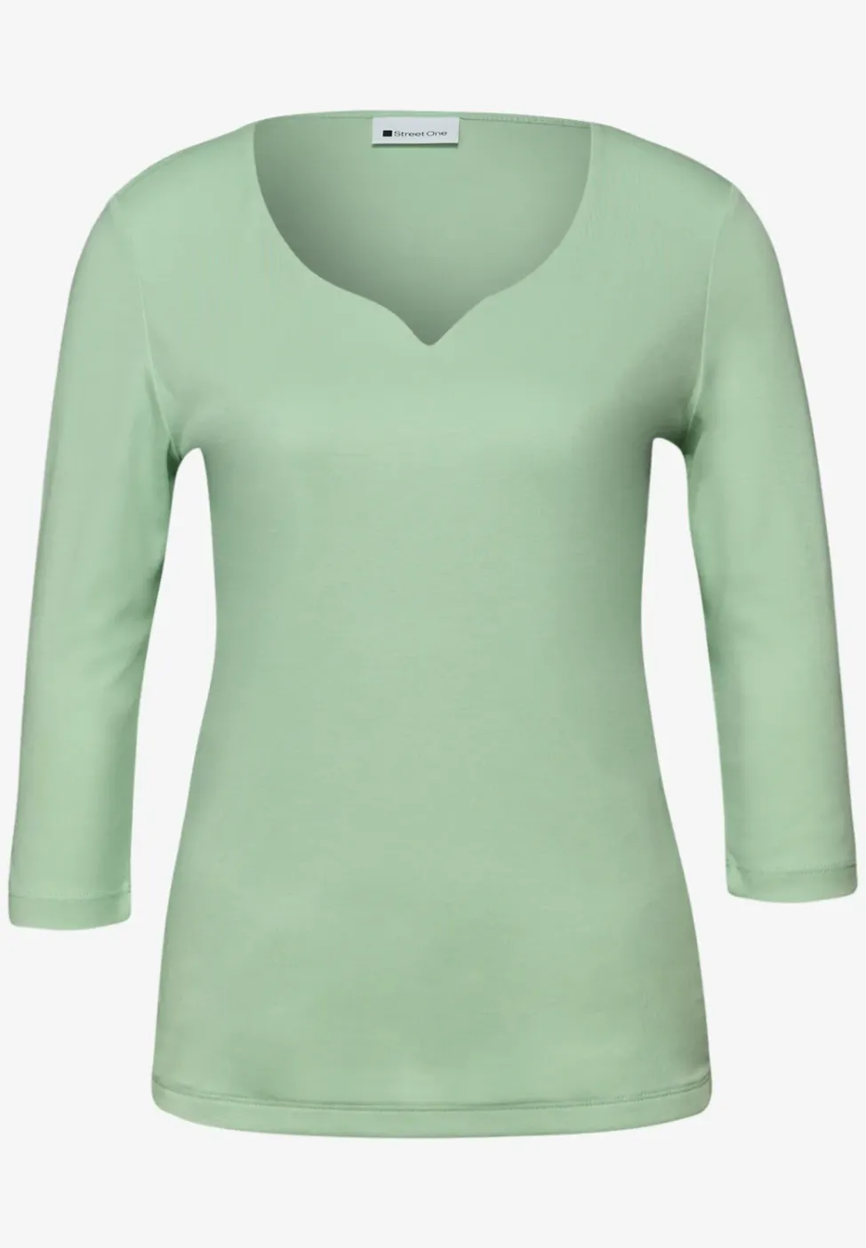 Shirt met hartvormige halslijn