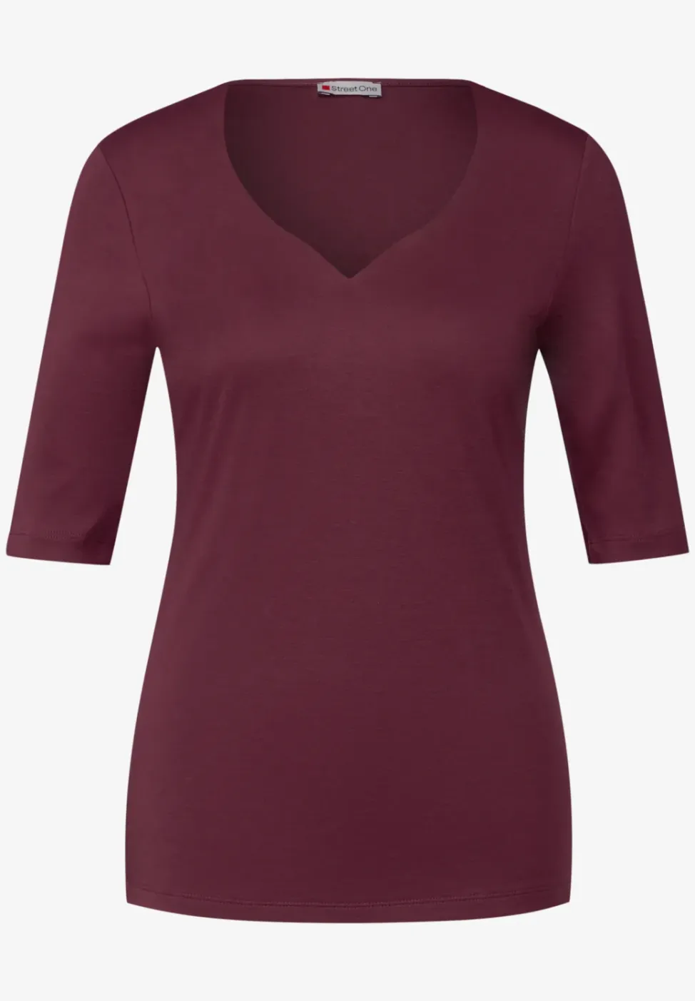 Shirt met hartvormige halslijn