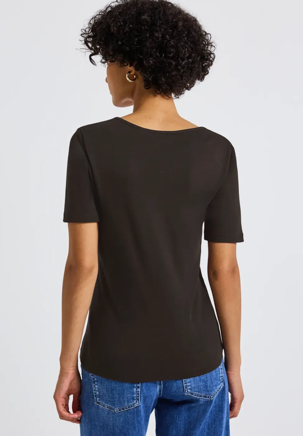 Shirt met hartvormige halslijn
