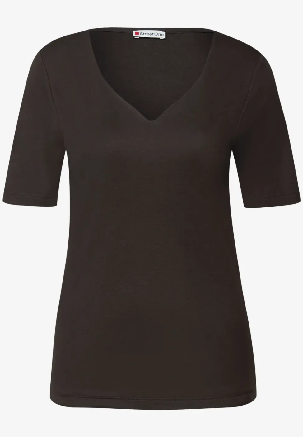 Shirt met hartvormige halslijn