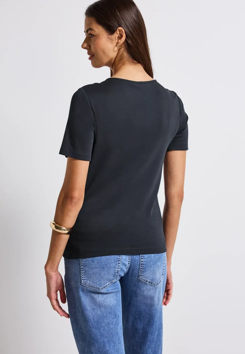 Shirt met hartvormige halslijn