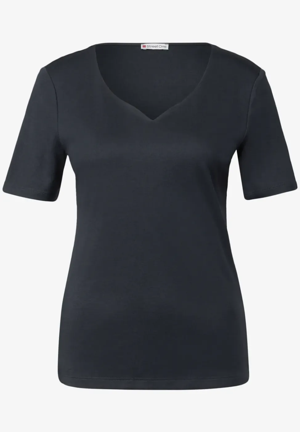 Shirt met hartvormige halslijn