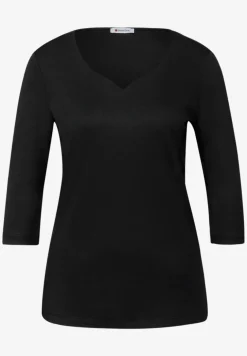 Shirt met hartvormige halslijn