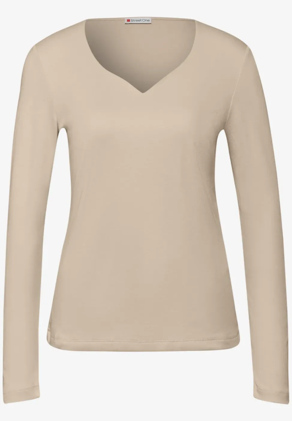 Shirt met hartvormige halslijn