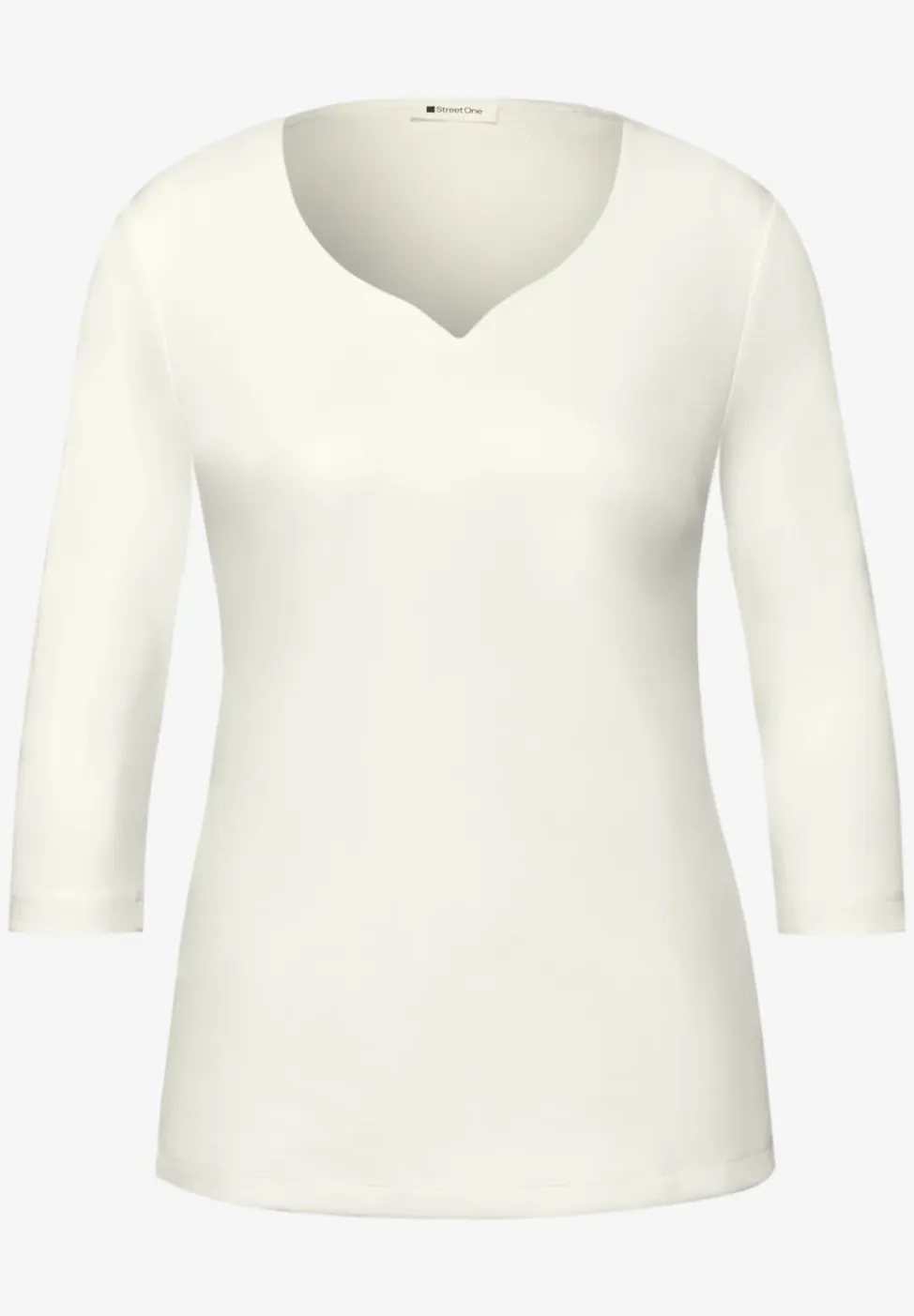 Shirt met hartvormige halslijn