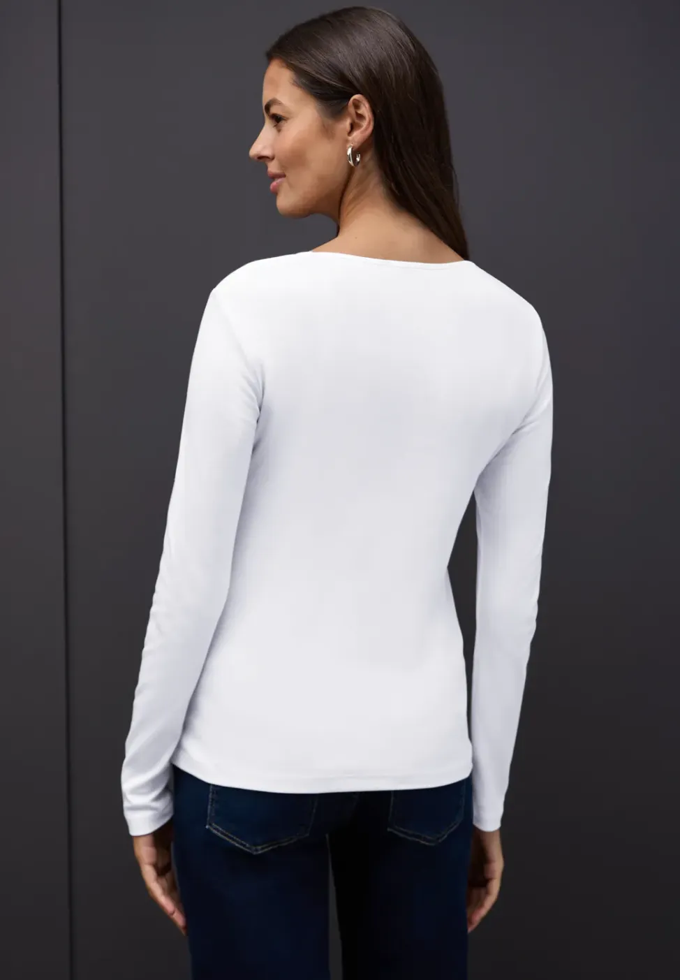 Shirt met hartvormige halslijn