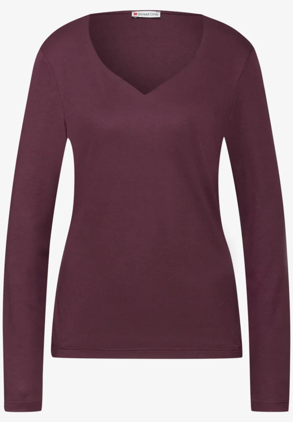 Shirt met hartvormige halslijn