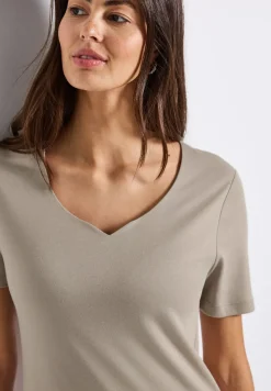 Shirt met hartvormige halslijn