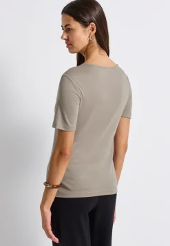 Shirt met hartvormige halslijn