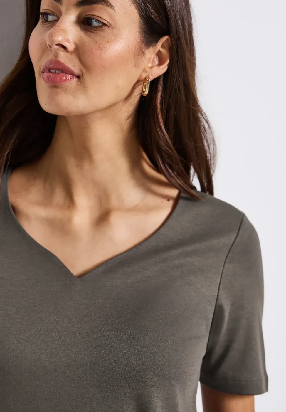 Shirt met hartvormige halslijn