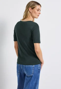 Shirt met hartvormige halslijn