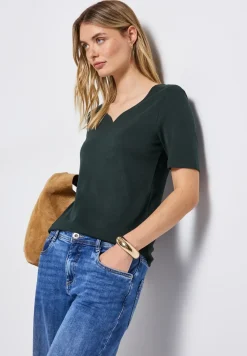 Shirt met hartvormige halslijn