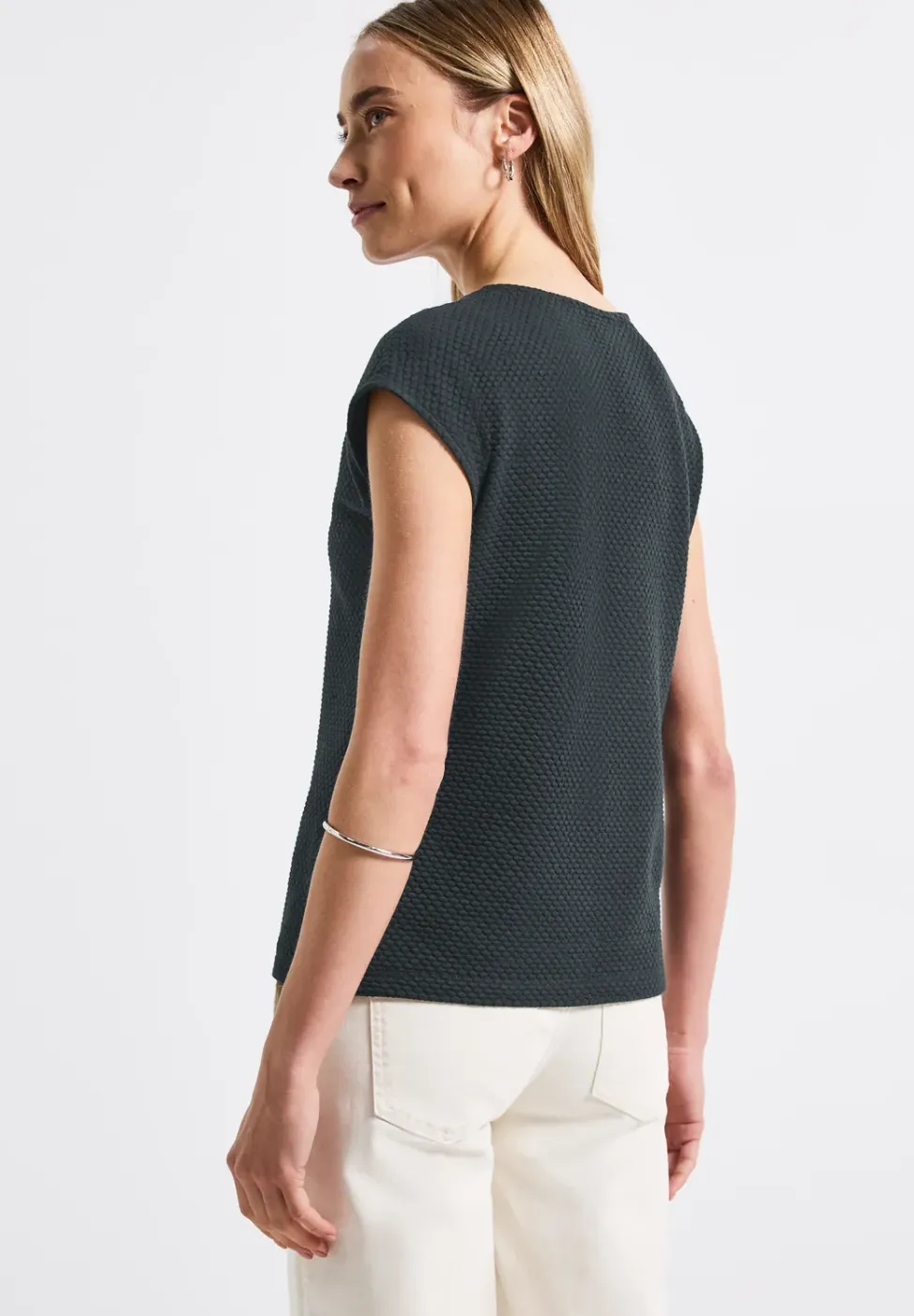 Shirt met hartvormige halslijn