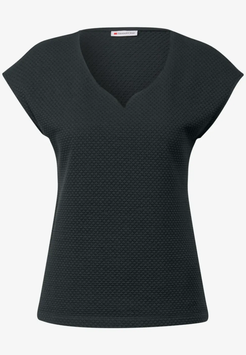Shirt met hartvormige halslijn