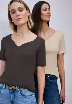 Shirt met hartvormige halslijn in een pak van 2