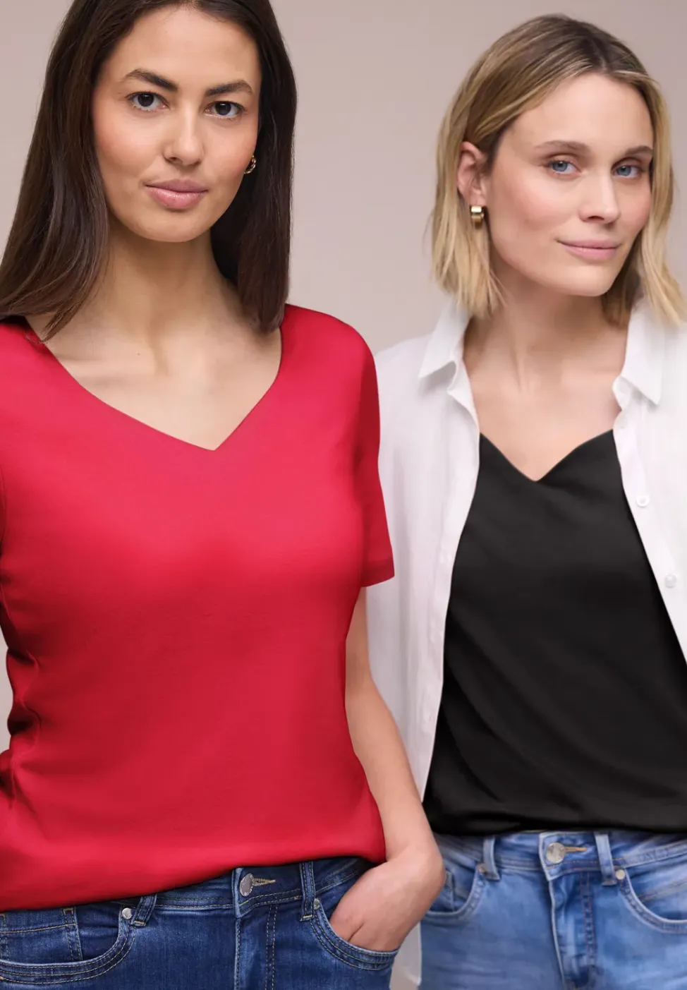 Shirt met hartvormige halslijn in een pak van 2