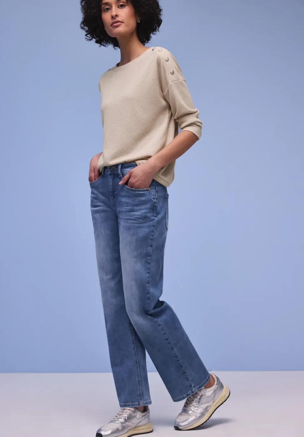 Shirt met knoopdetail