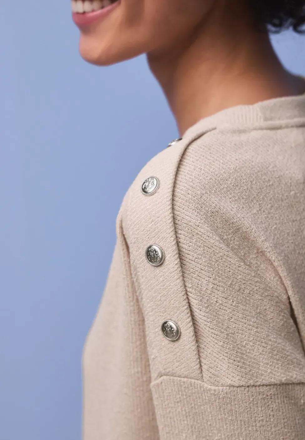 Shirt met knoopdetail
