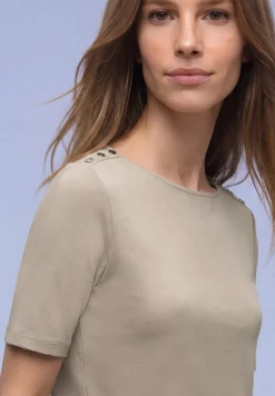 Shirt met knoopdetail