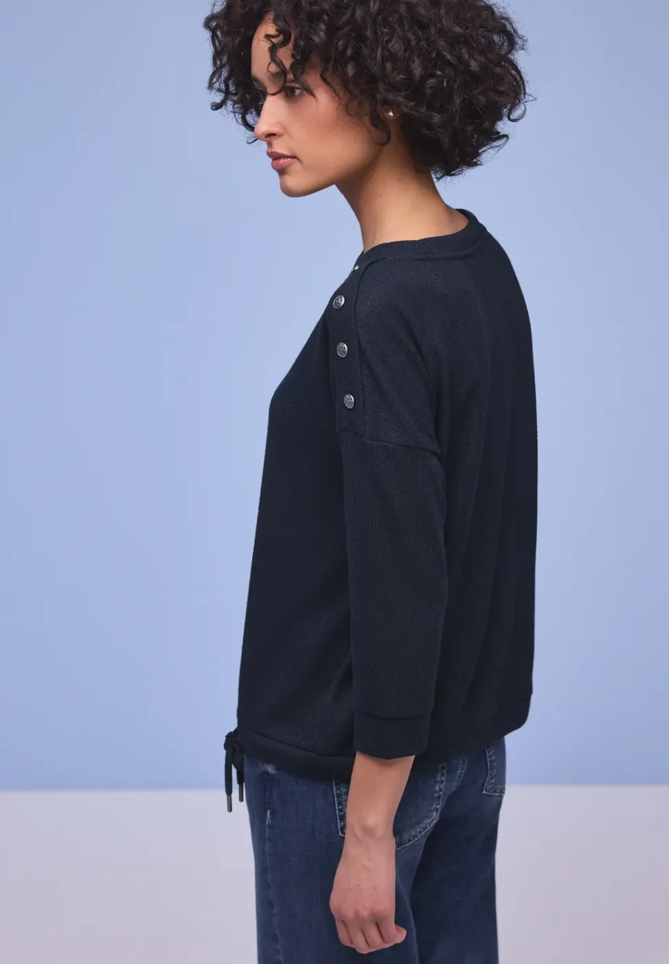 Shirt met knoopdetail