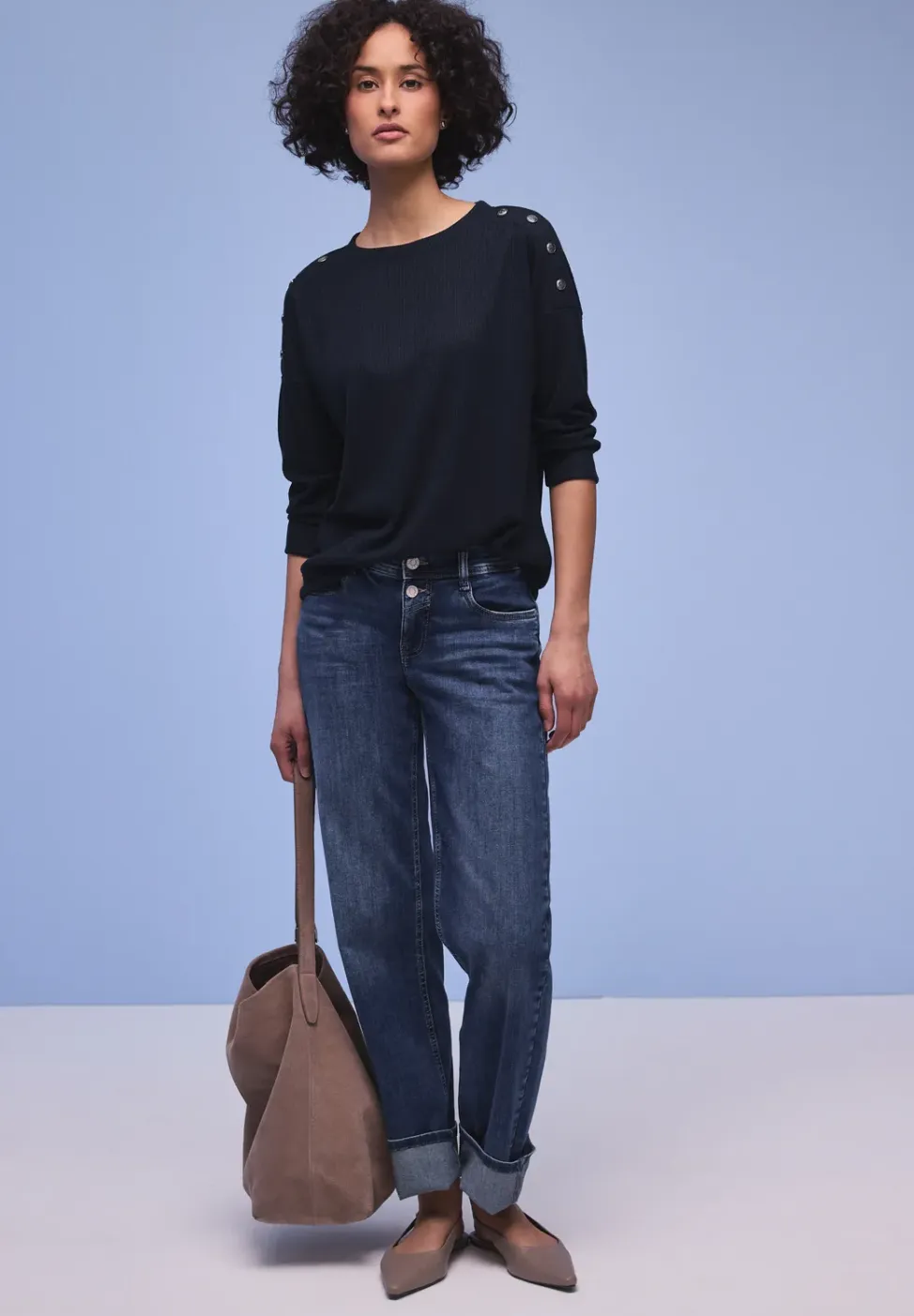 Shirt met knoopdetail