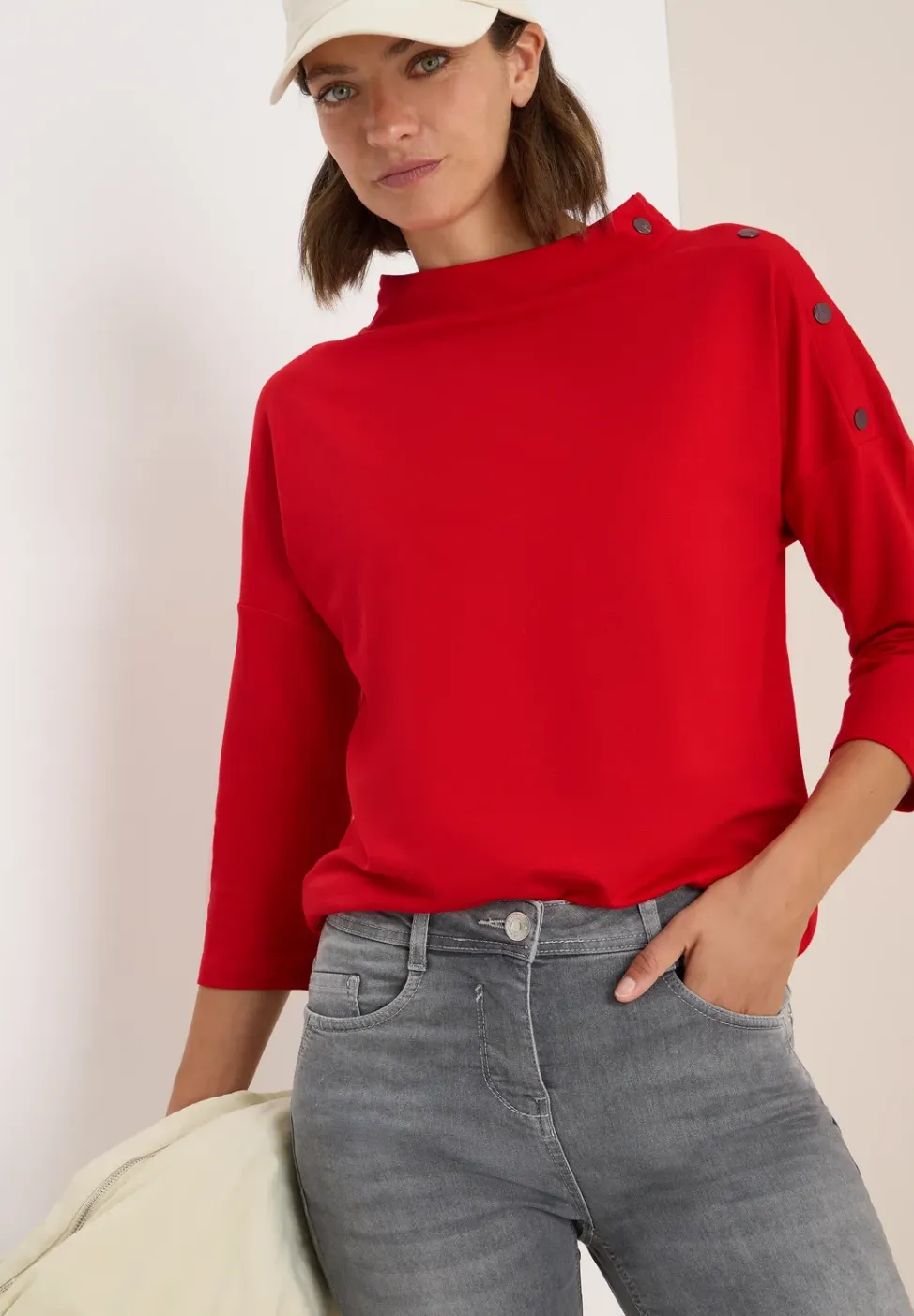 Shirt met knoopdetail