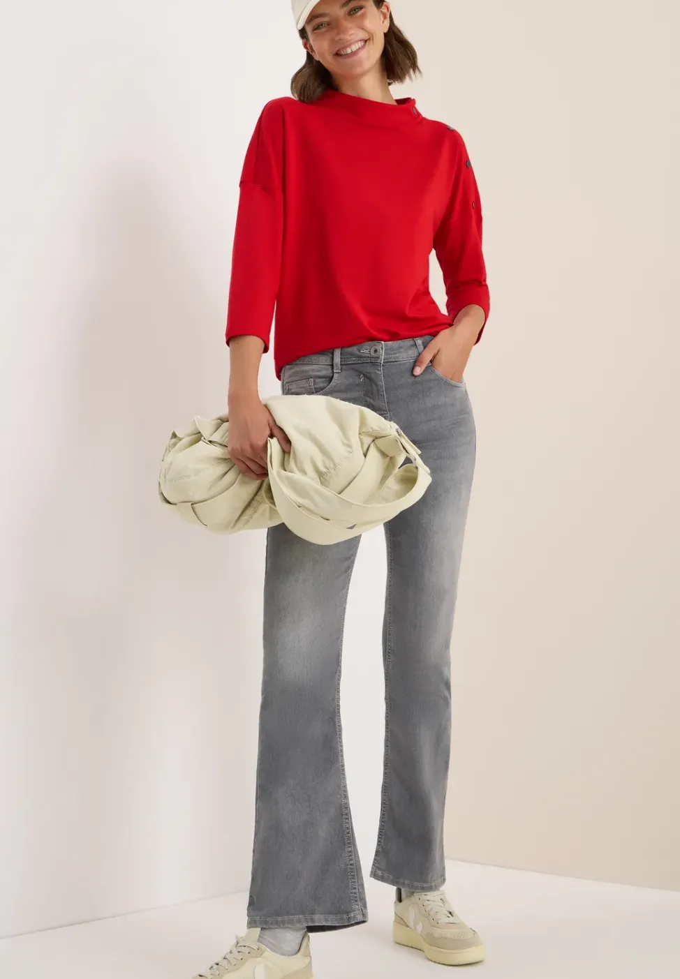 Shirt met knoopdetail