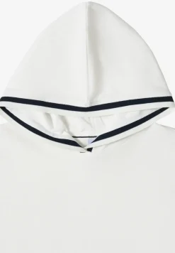 Shirt met korte mouwen, capuchon en geribde details